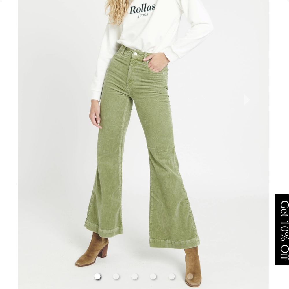 NWT Rollas East coast Flare Fern Cord Jeans
